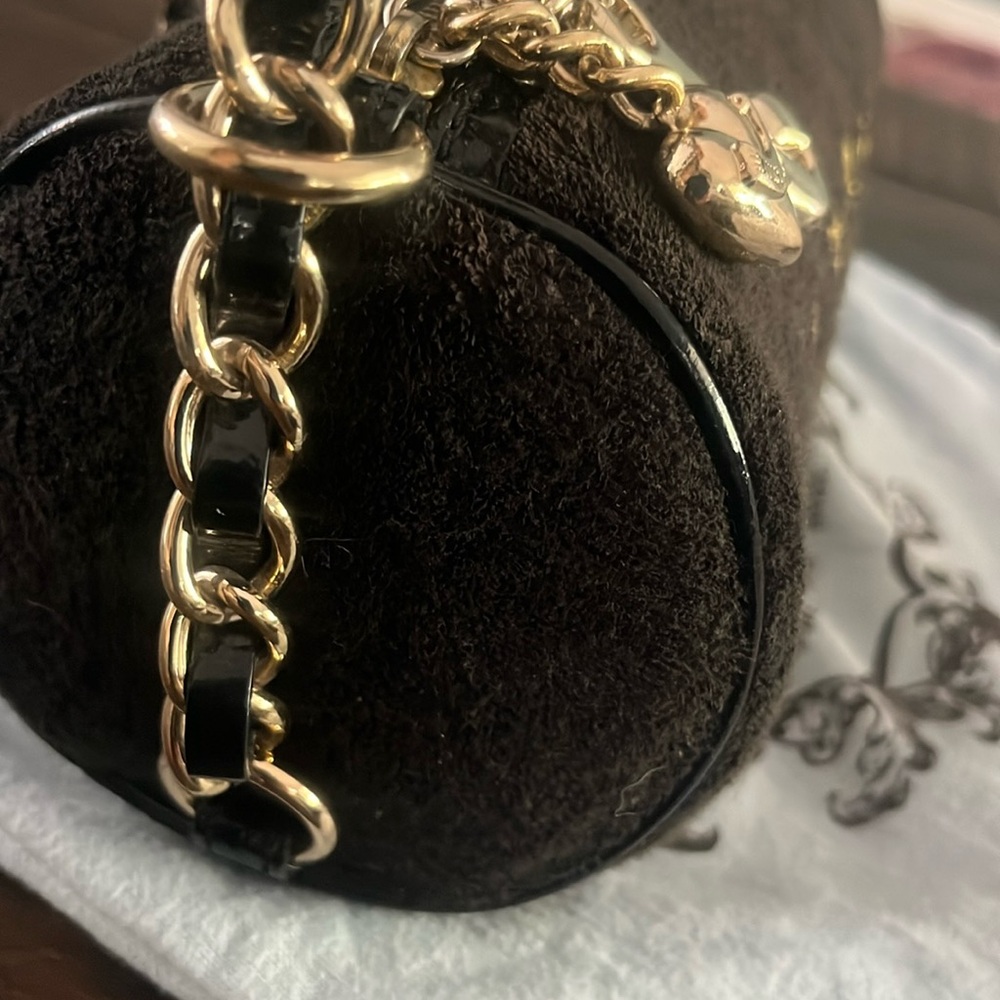 Vintage Juicy Couture Rare P&G Velour Scottie Dogs Once Upon A Time Barrel Bag - Picture 4 of 17